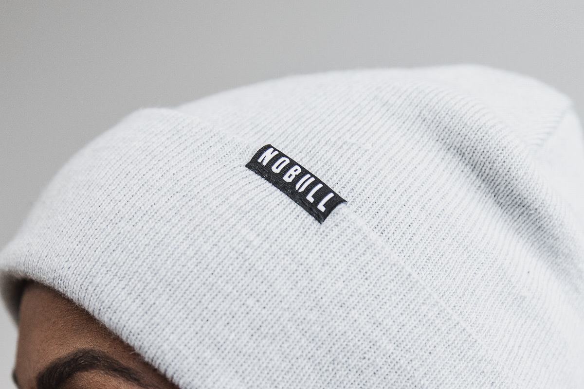 Nobull Cuffed Men's Beanie Grey | Australia (CU7165)